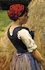 James Carroll Beckwith Normandy Girl painting